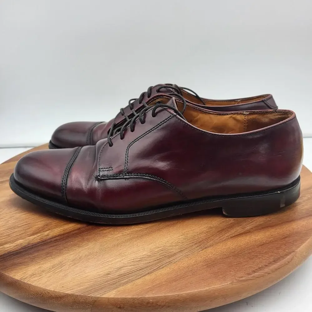 Vintage Cole Haan Oxford Dress Shoes Mens Sz 9 D Burgundy Cap Toe USA Made Derby